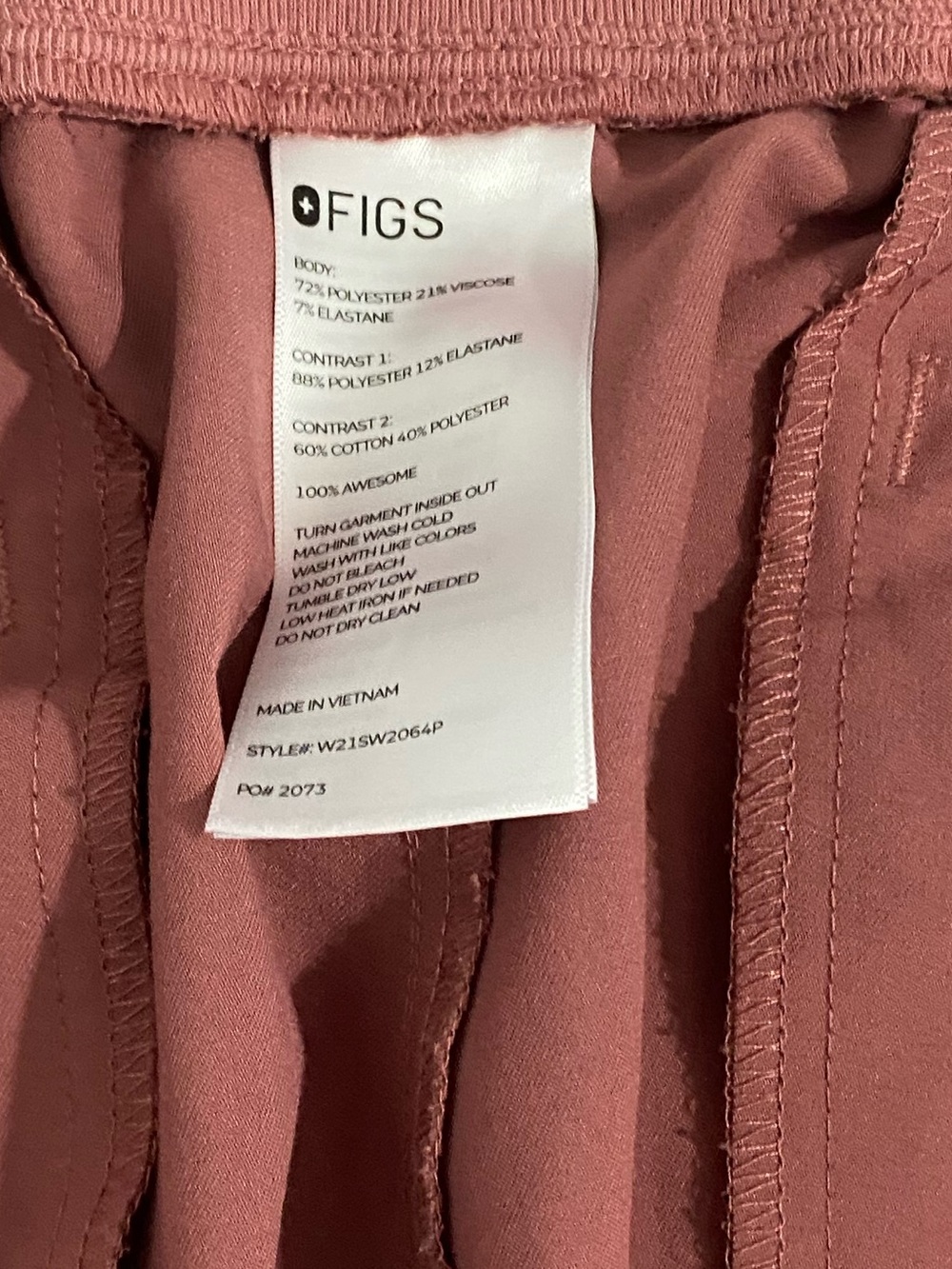 Figs Scrubs Set Qua Joggers Pants XXL Petite Rafaela Scrubs Top XXL Mauve - Picture 10 of 16